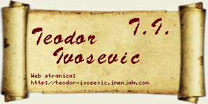 Teodor Ivošević vizit kartica